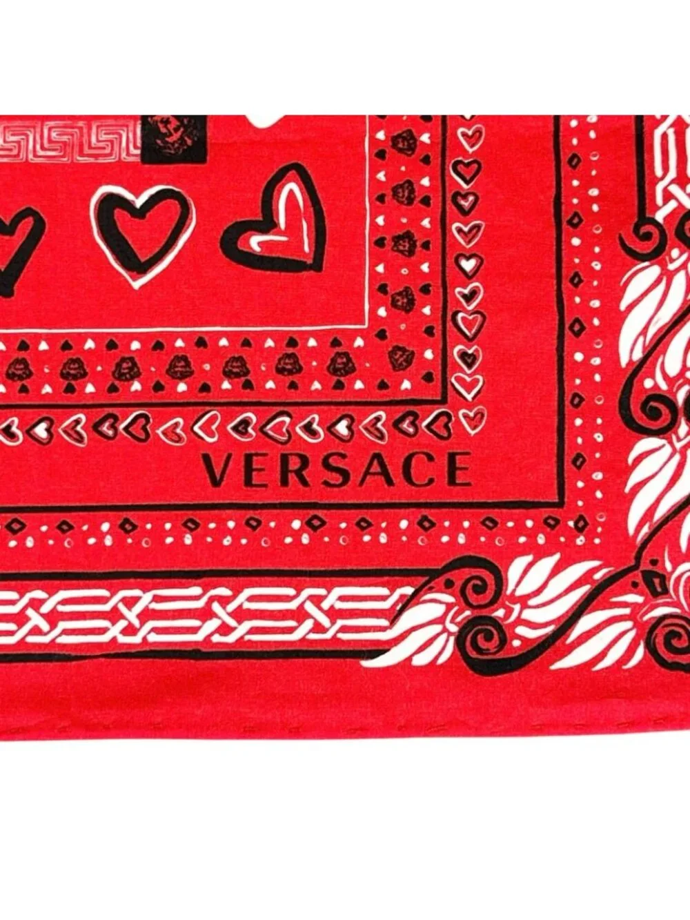 Versace Silk Red Scarf